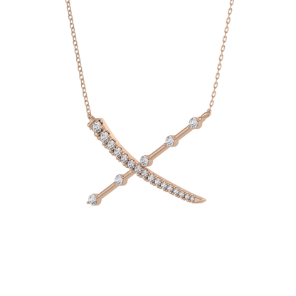 0.34 TCW Round Lab Grown Diamond X Necklace