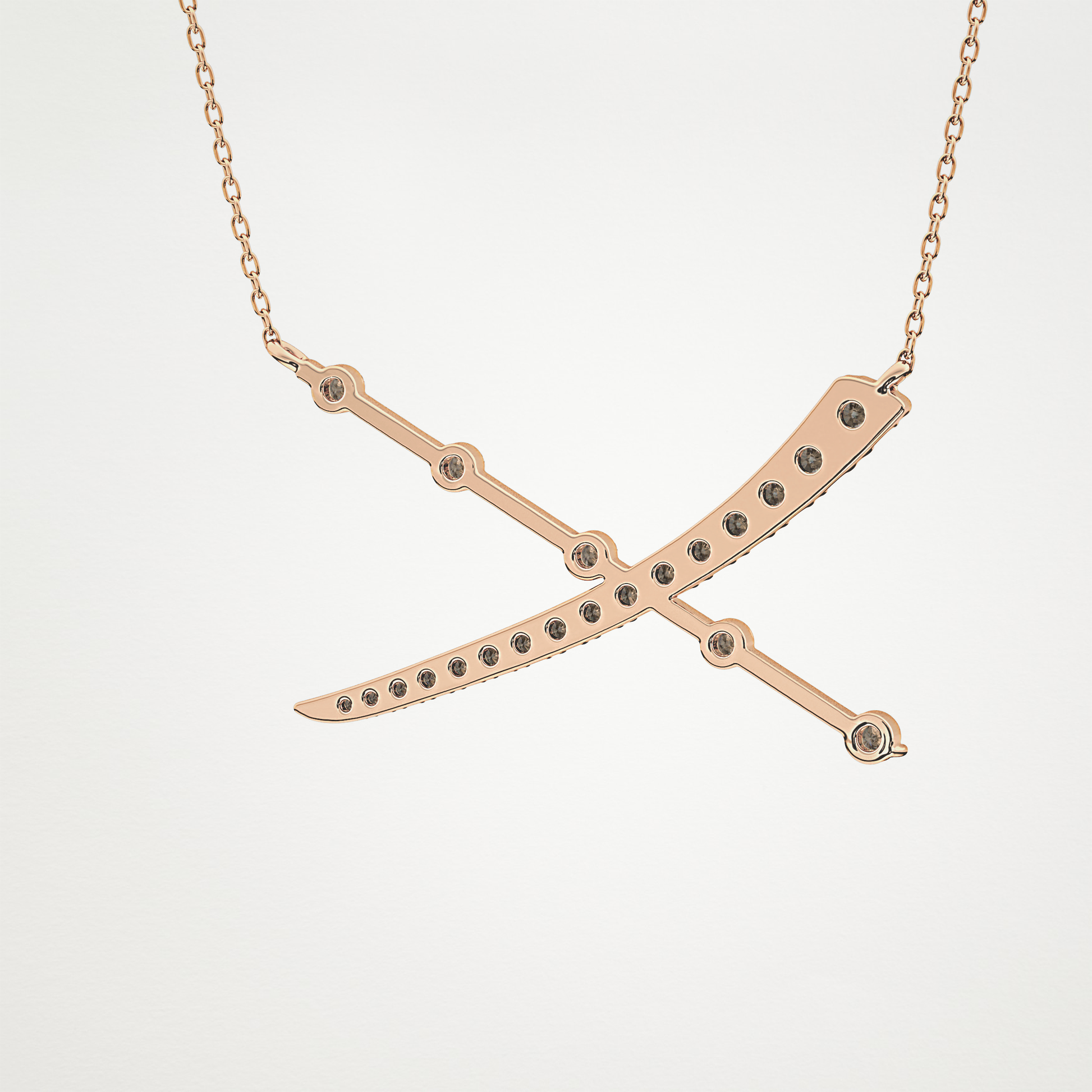 0.34 TCW Round Lab Grown Diamond X Necklace