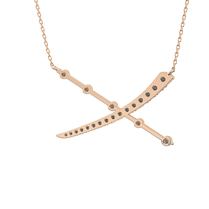 0.34 TCW Round Lab Grown Diamond X Necklace
