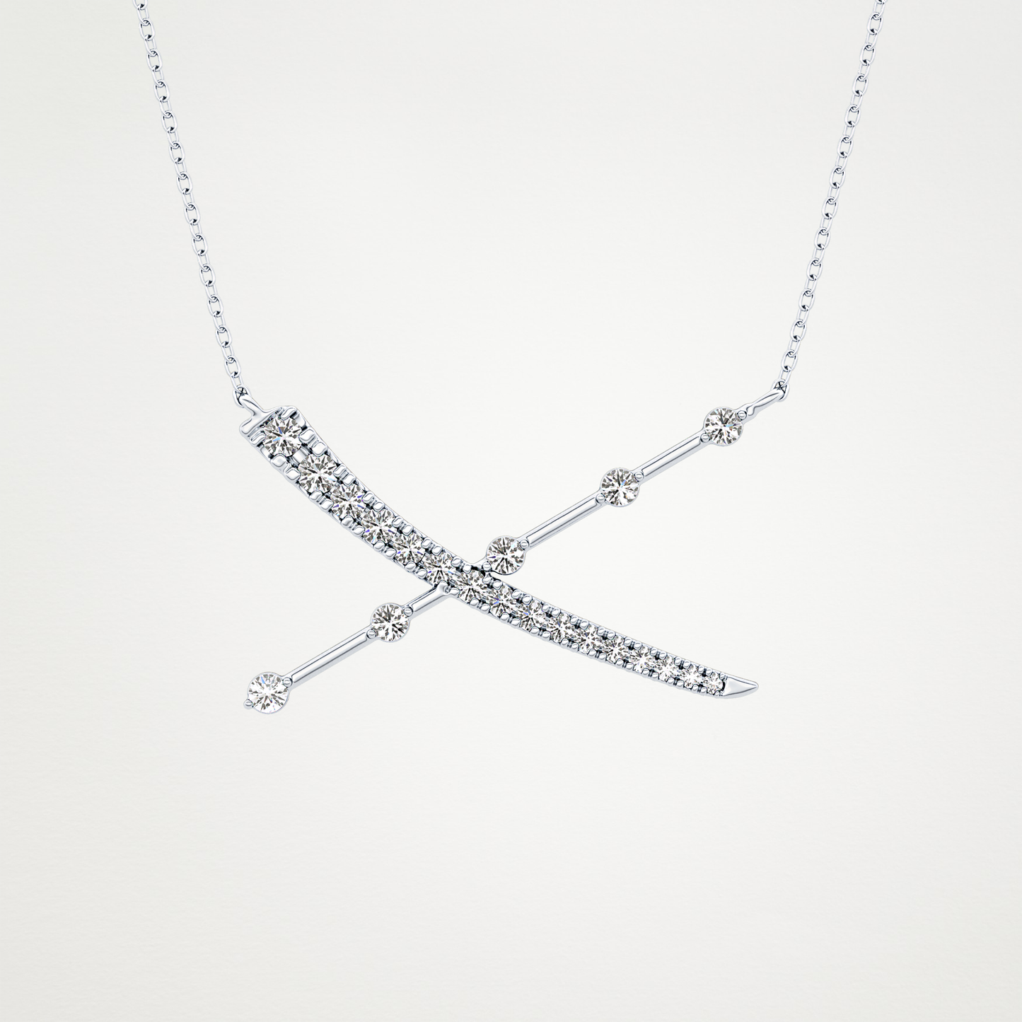 0.34 TCW Round Lab Grown Diamond X Necklace