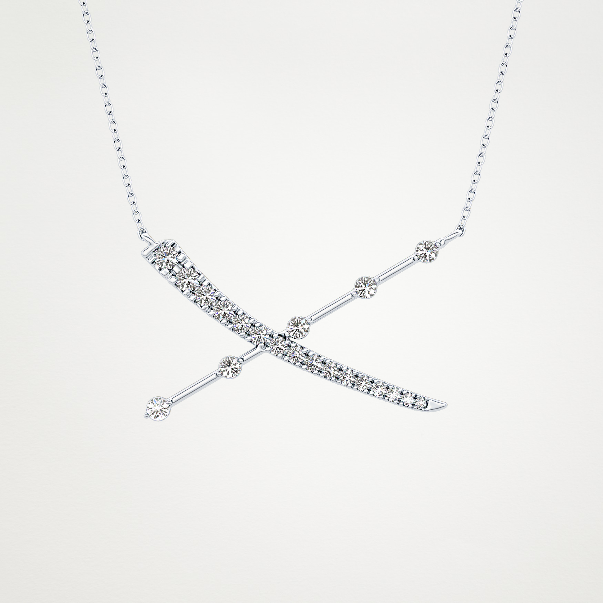 0.34 TCW Round Lab Grown Diamond X Necklace