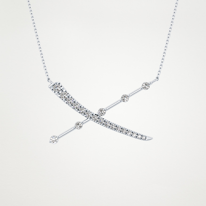 0.34 TCW Round Lab Grown Diamond X Necklace
