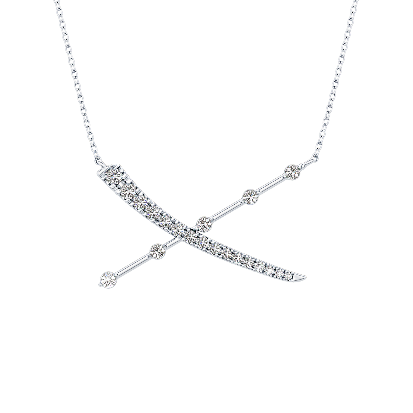 0.34 TCW Round Lab Grown Diamond X Necklace