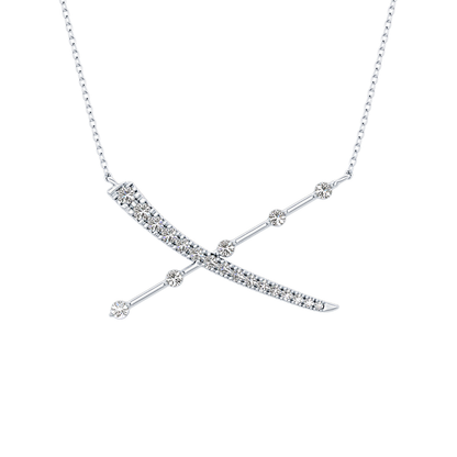 0.34 TCW Round Lab Grown Diamond X Necklace