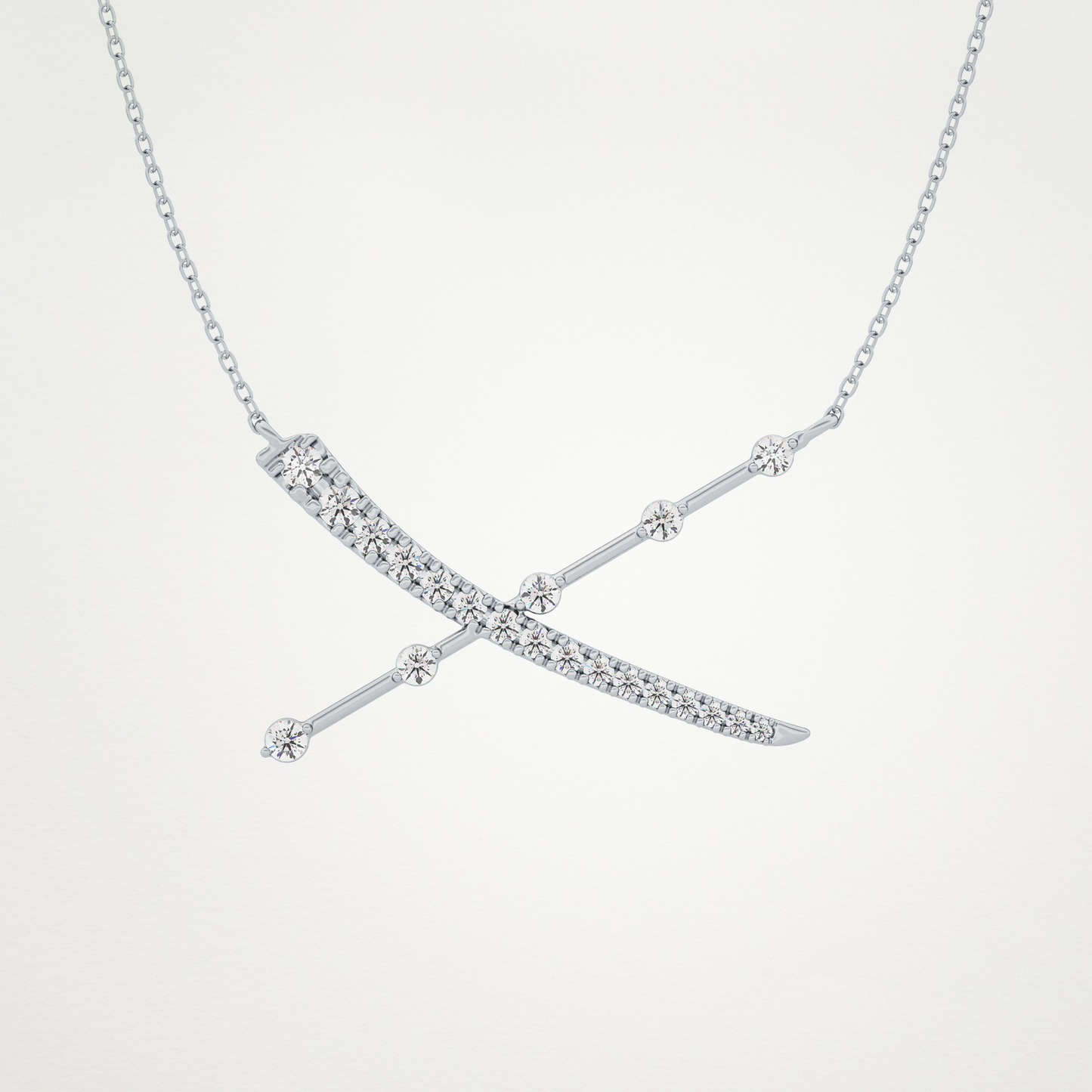 0.34 TCW Round Lab Grown Diamond X Necklace