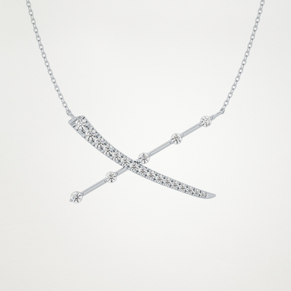 0.34 TCW Round Lab Grown Diamond X Necklace