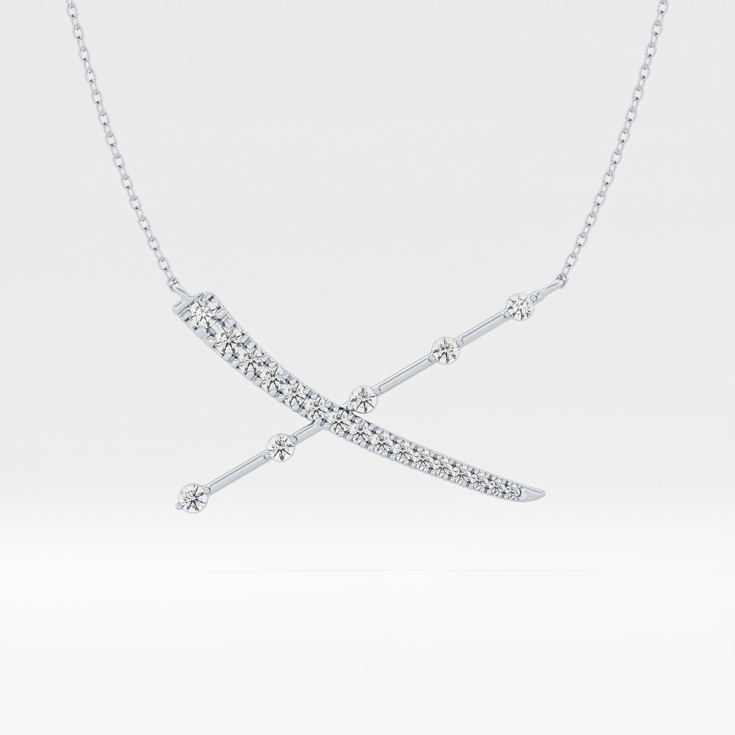 0.34 TCW Round Lab Grown Diamond X Necklace