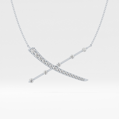 0.34 TCW Round Lab Grown Diamond X Necklace