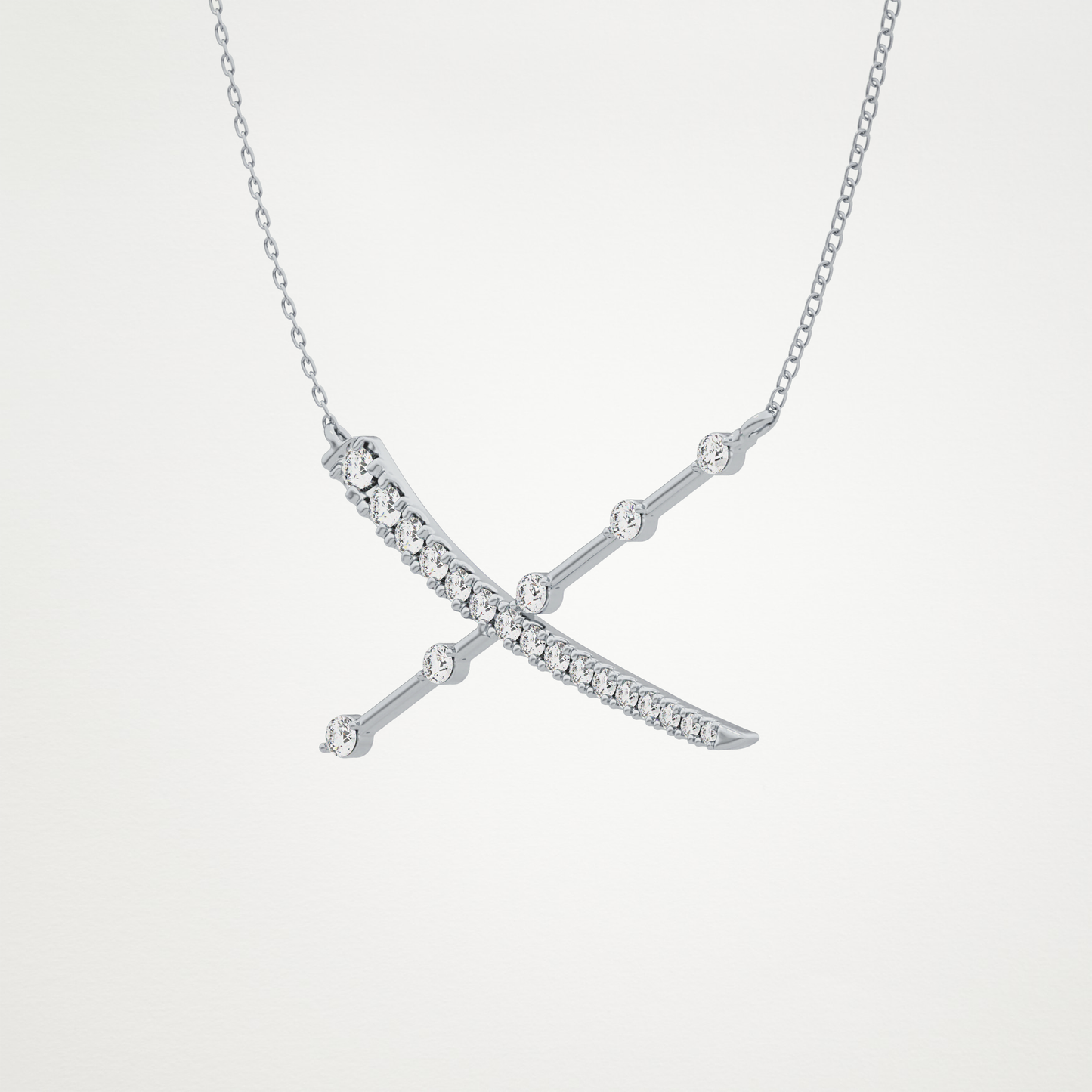 0.34 TCW Round Lab Grown Diamond X Necklace
