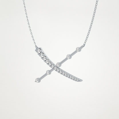 0.34 TCW Round Lab Grown Diamond X Necklace