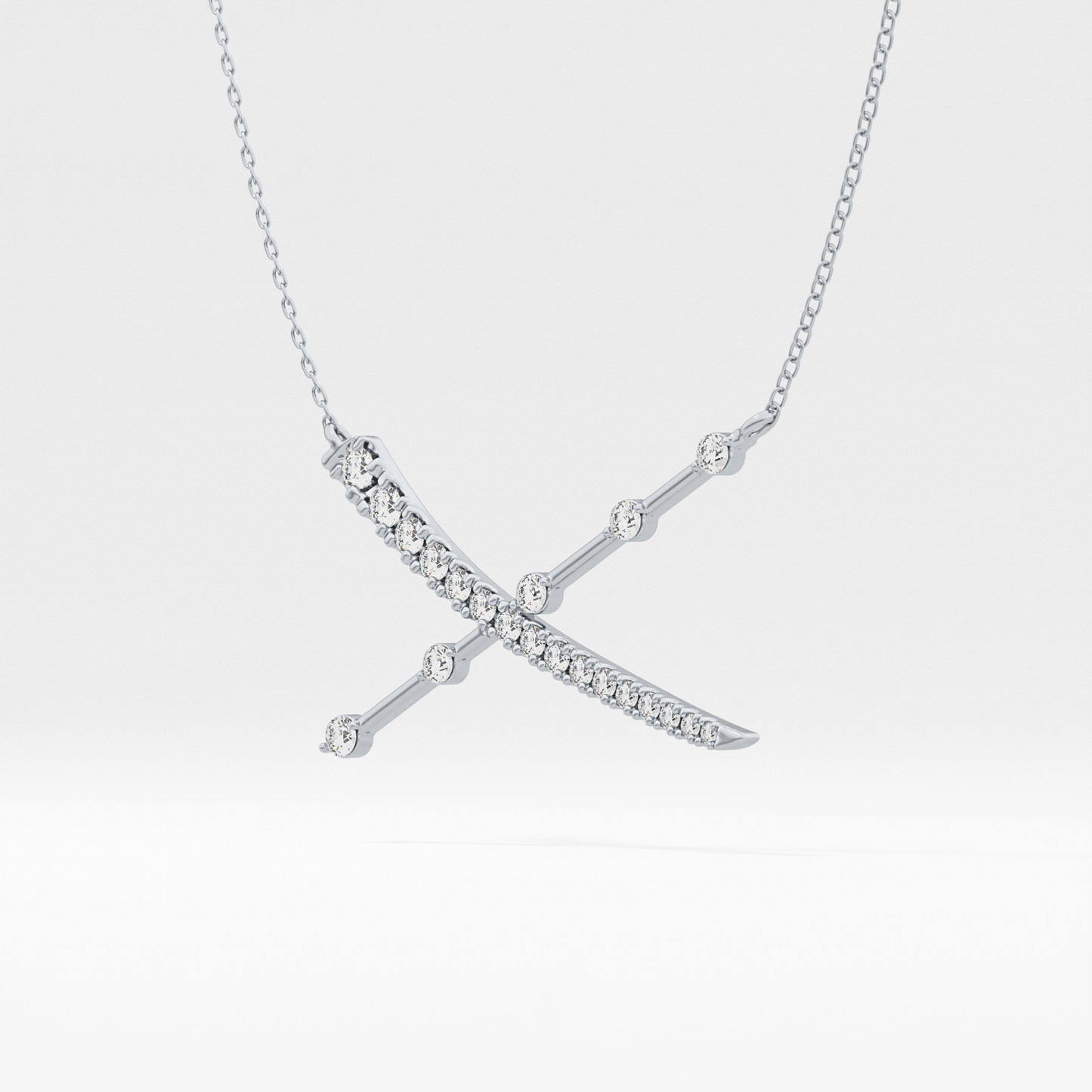 0.34 TCW Round Lab Grown Diamond X Necklace