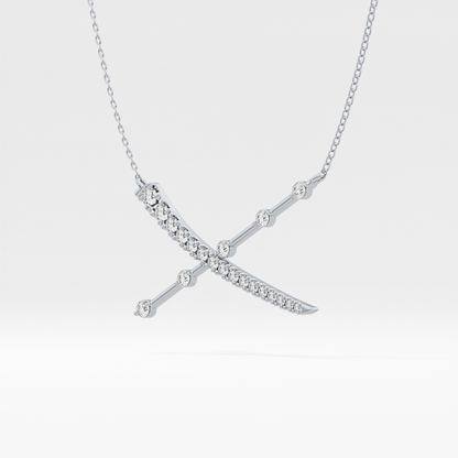 0.34 TCW Round Lab Grown Diamond X Necklace