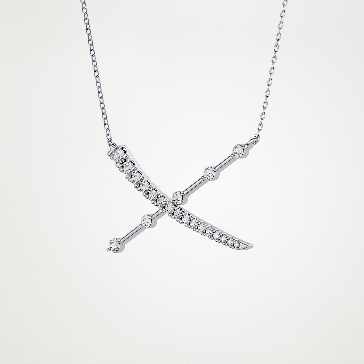 0.34 TCW Round Lab Grown Diamond X Necklace
