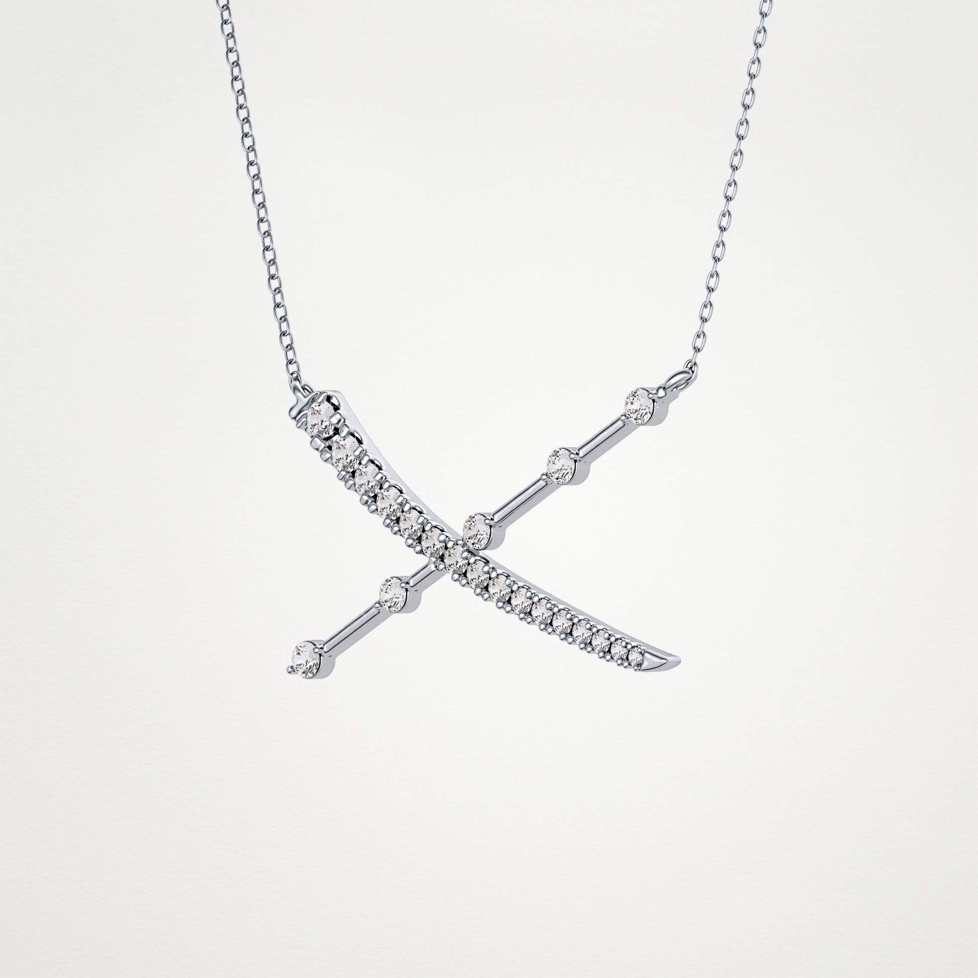 0.34 TCW Round Lab Grown Diamond X Necklace