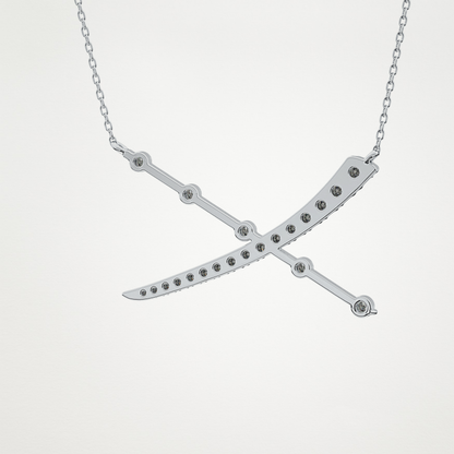 0.34 TCW Round Lab Grown Diamond X Necklace