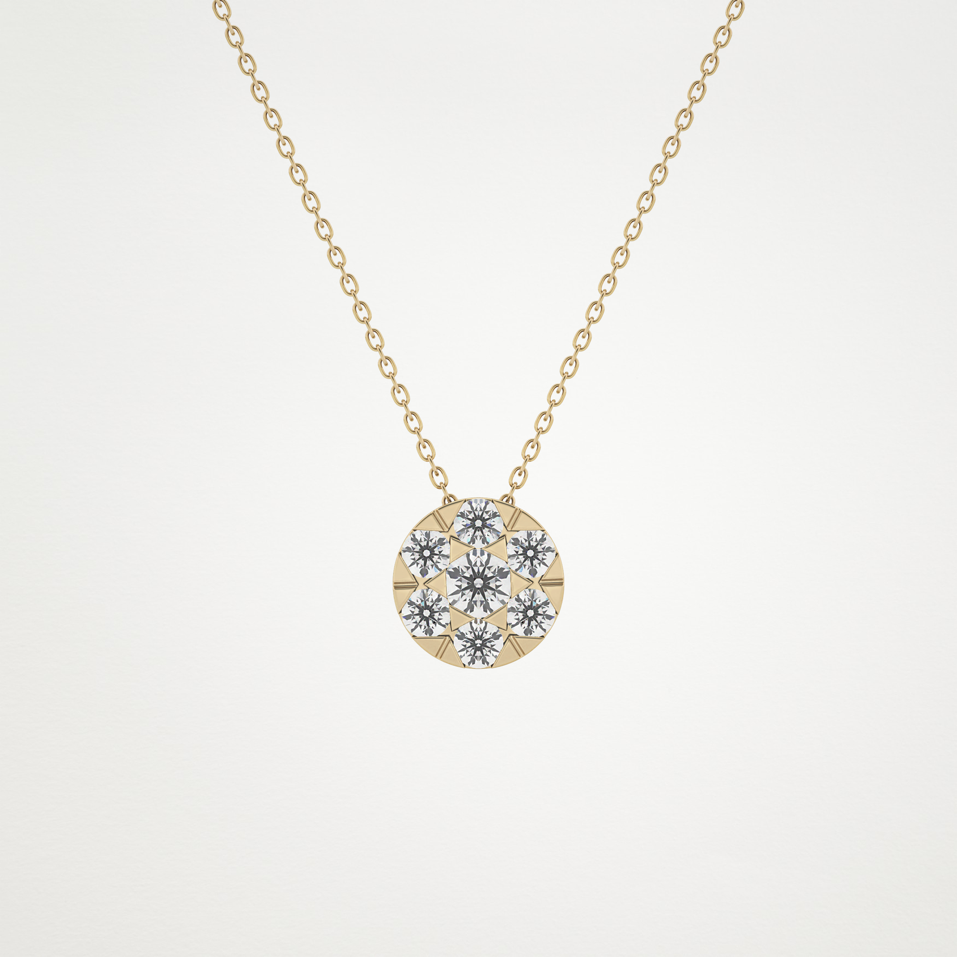 0.57 TCW Round Lab Grown Diamond Multi Stone Round Pendant Necklace