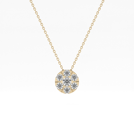 0.57 TCW Round Lab Grown Diamond Multi Stone Round Pendant Necklace