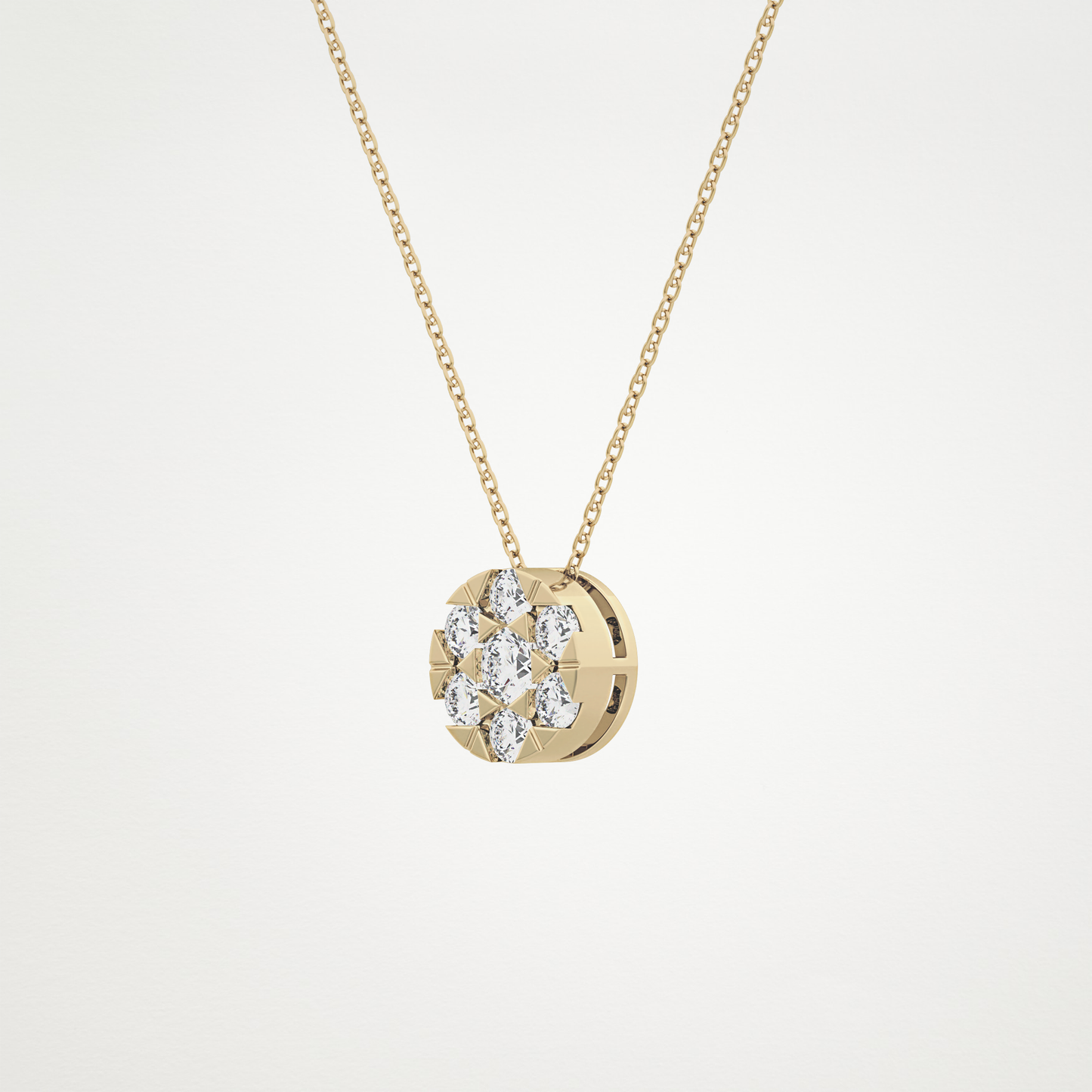 0.57 TCW Round Lab Grown Diamond Multi Stone Round Pendant Necklace