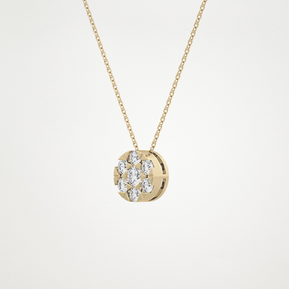 0.57 TCW Round Lab Grown Diamond Multi Stone Round Pendant Necklace
