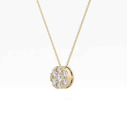 0.57 TCW Round Lab Grown Diamond Multi Stone Round Pendant Necklace