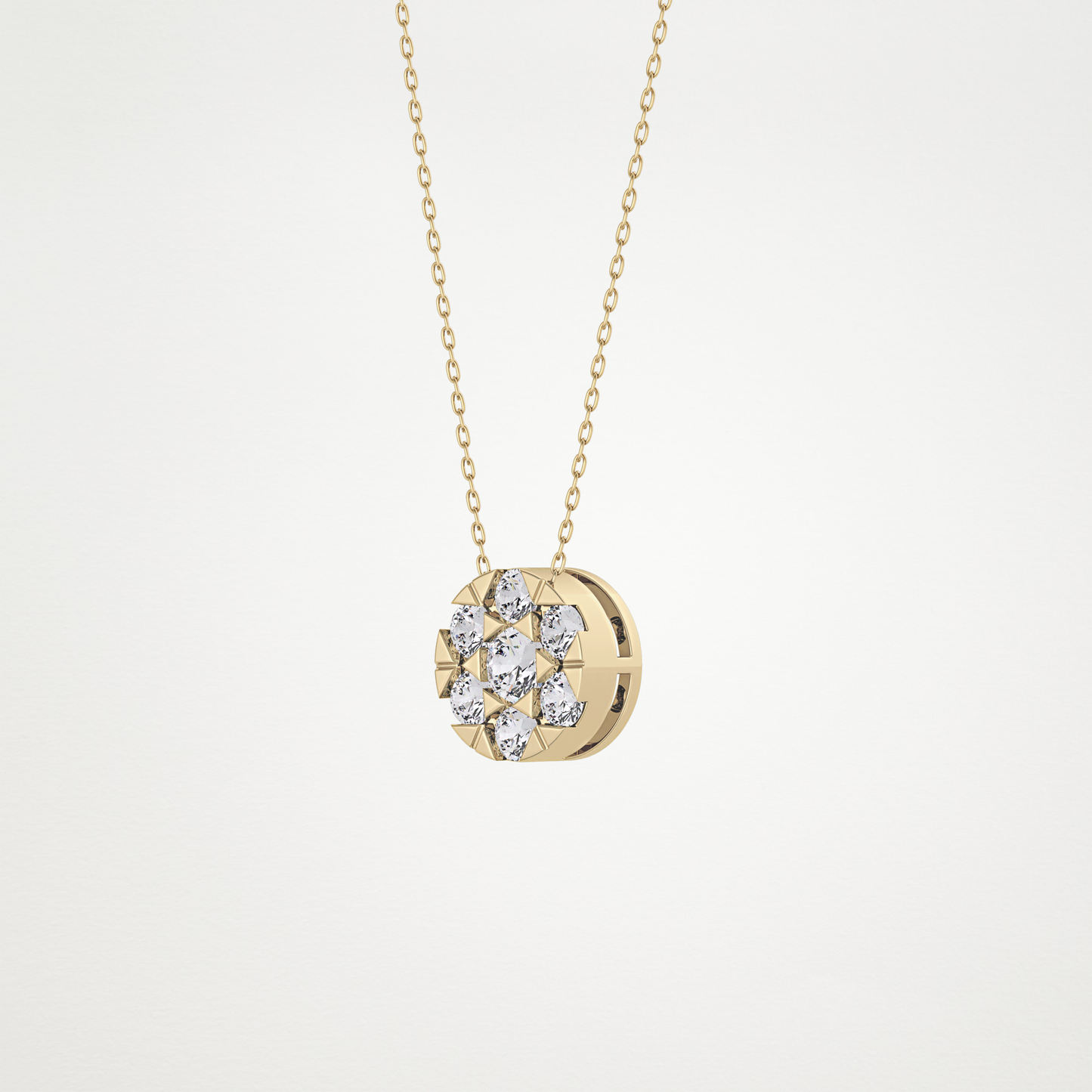 0.57 TCW Round Lab Grown Diamond Multi Stone Round Pendant Necklace