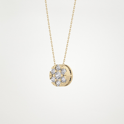 0.57 TCW Round Lab Grown Diamond Multi Stone Round Pendant Necklace