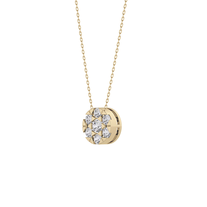 0.57 TCW Round Lab Grown Diamond Multi Stone Round Pendant Necklace