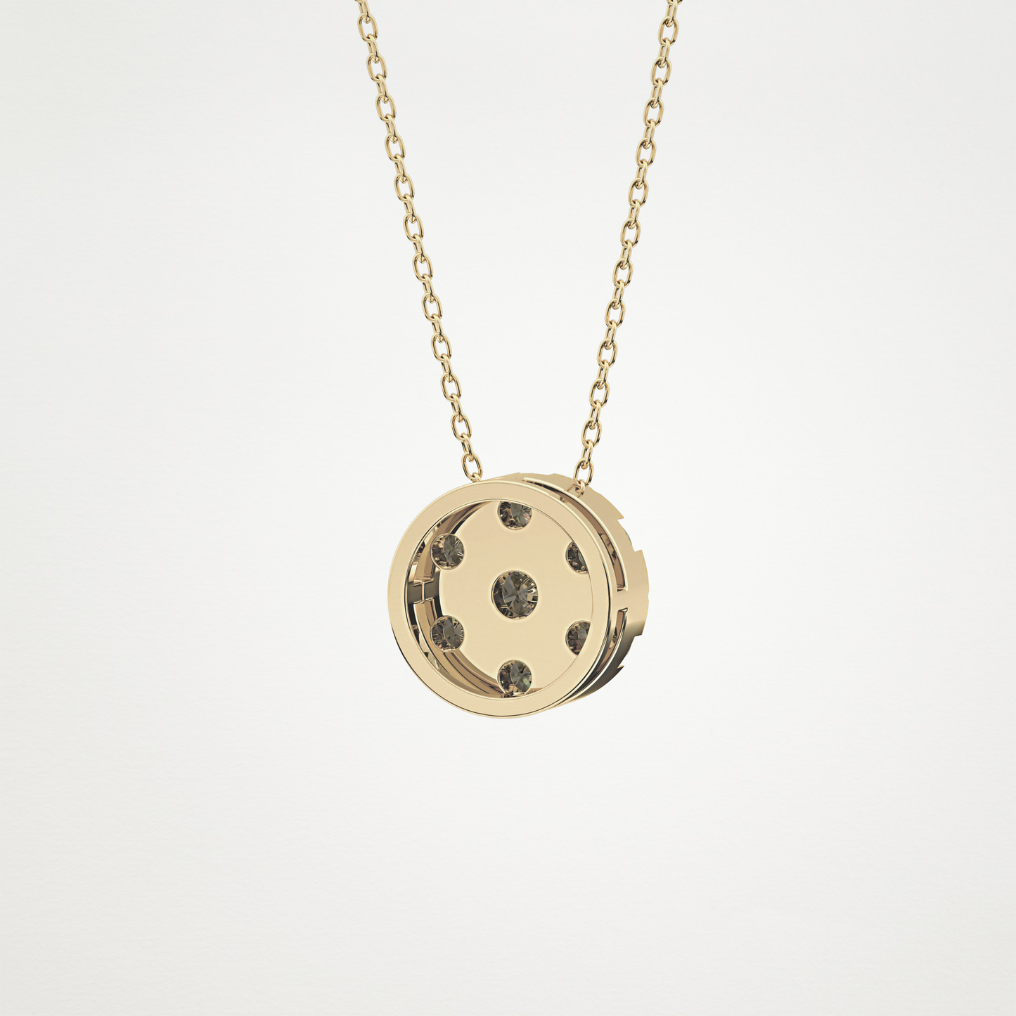 0.57 TCW Round Lab Grown Diamond Multi Stone Round Pendant Necklace