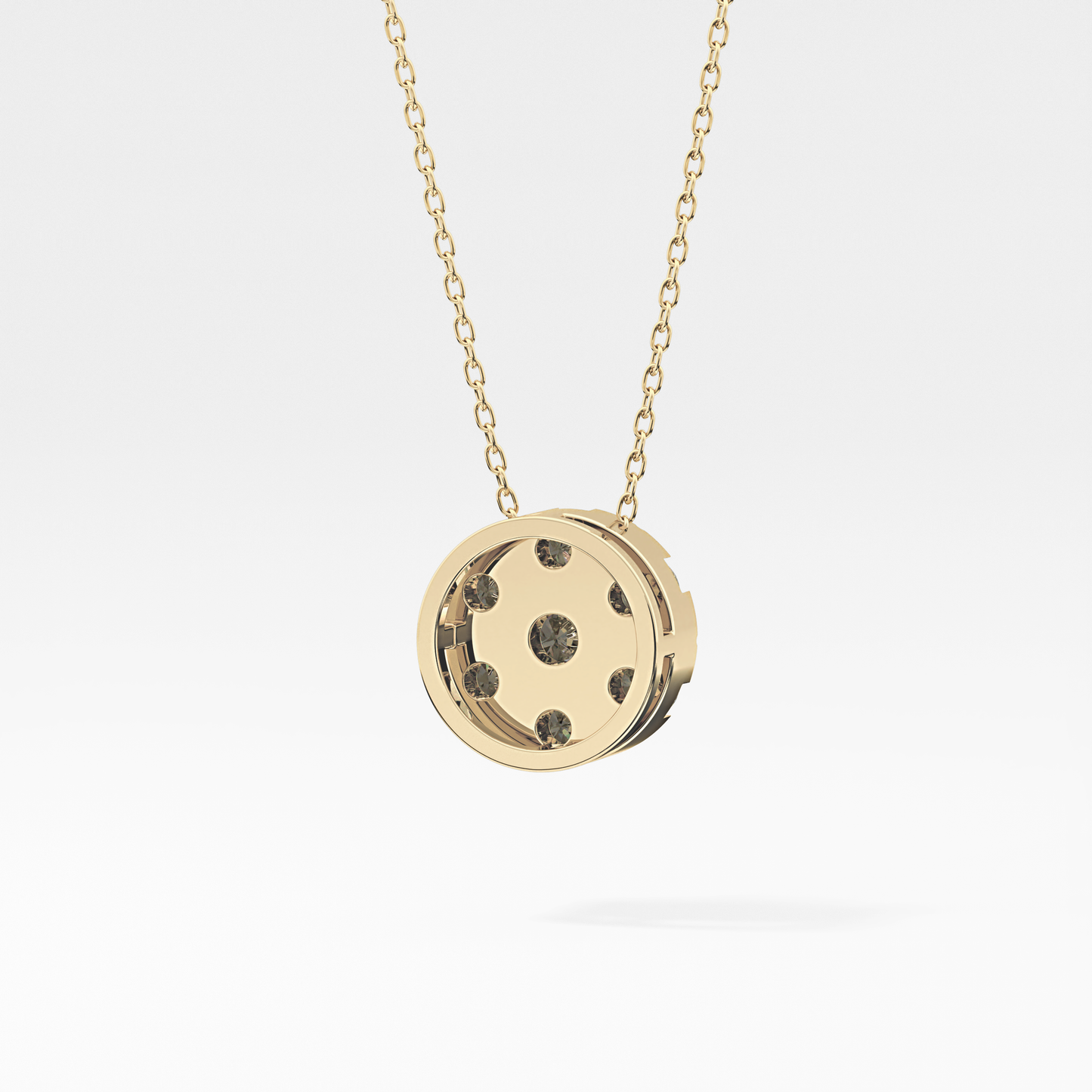0.57 TCW Round Lab Grown Diamond Multi Stone Round Pendant Necklace