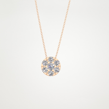 0.57 TCW Round Lab Grown Diamond Multi Stone Round Pendant Necklace
