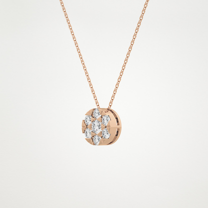 0.57 TCW Round Lab Grown Diamond Multi Stone Round Pendant Necklace