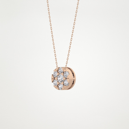 0.57 TCW Round Lab Grown Diamond Multi Stone Round Pendant Necklace