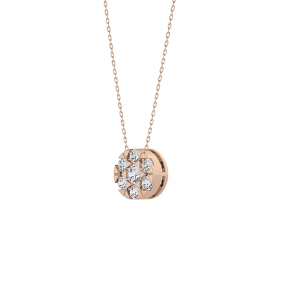 0.57 TCW Round Lab Grown Diamond Multi Stone Round Pendant Necklace