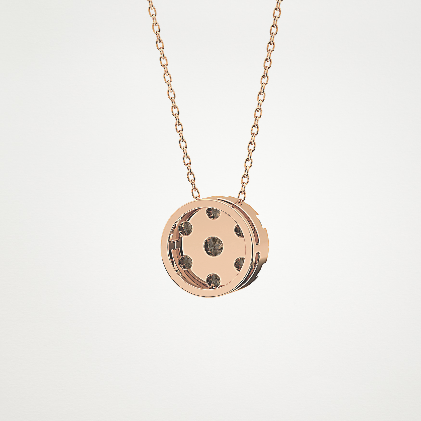 0.57 TCW Round Lab Grown Diamond Multi Stone Round Pendant Necklace