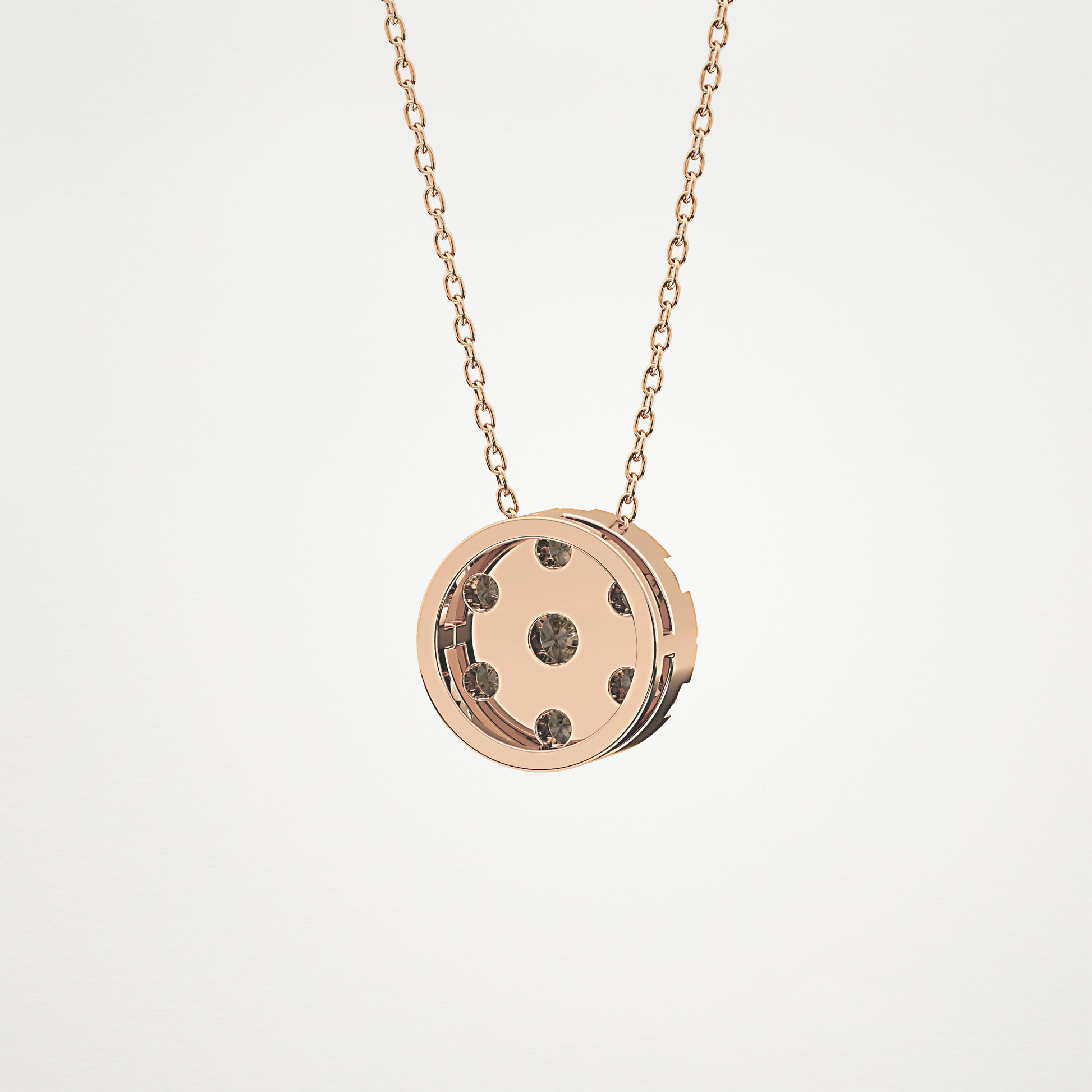 0.57 TCW Round Lab Grown Diamond Multi Stone Round Pendant Necklace