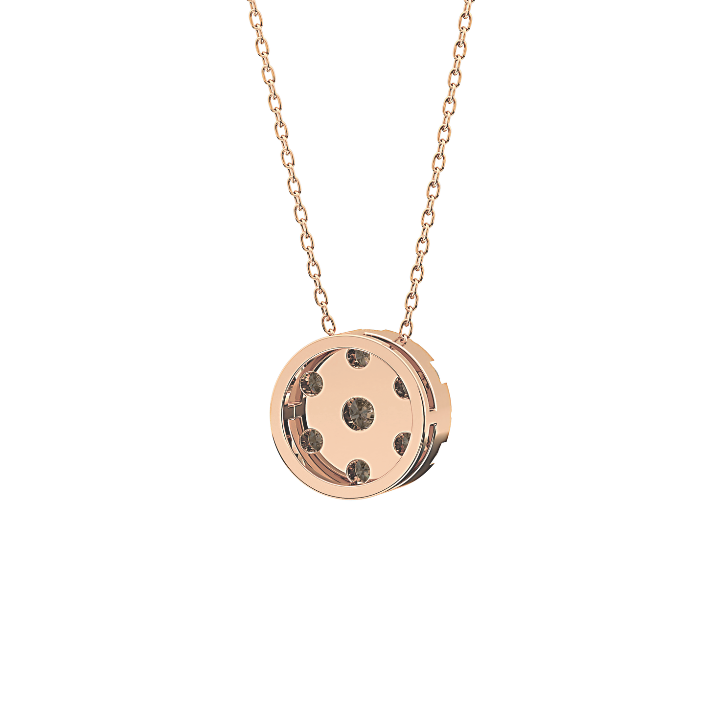 0.57 TCW Round Lab Grown Diamond Multi Stone Round Pendant Necklace