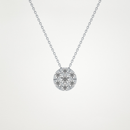 0.57 TCW Round Lab Grown Diamond Multi Stone Round Pendant Necklace