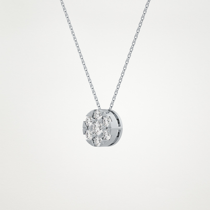 0.57 TCW Round Lab Grown Diamond Multi Stone Round Pendant Necklace