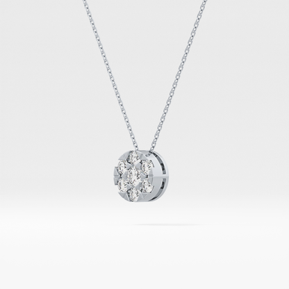 0.57 TCW Round Lab Grown Diamond Multi Stone Round Pendant Necklace