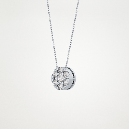 0.57 TCW Round Lab Grown Diamond Multi Stone Round Pendant Necklace