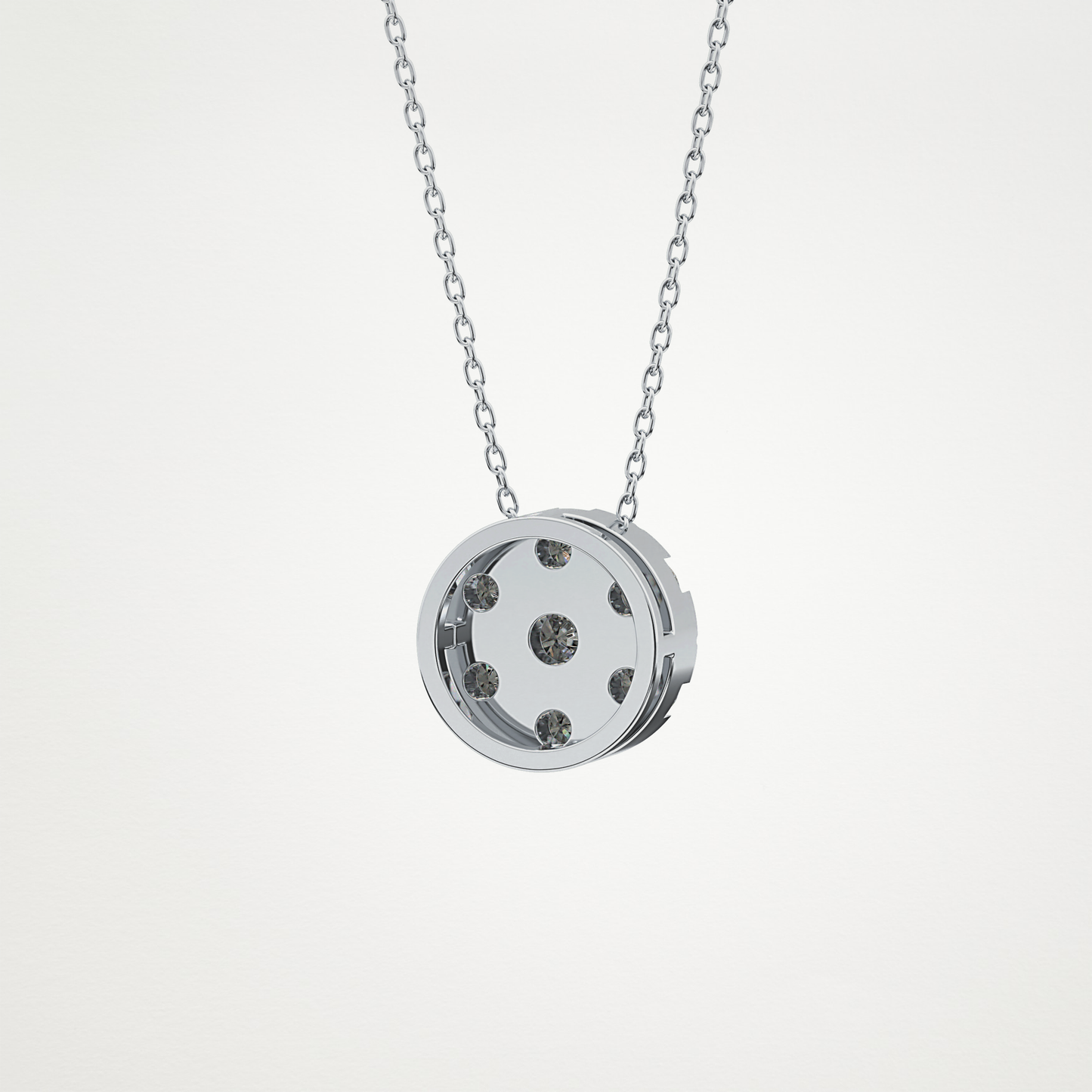 0.57 TCW Round Lab Grown Diamond Multi Stone Round Pendant Necklace