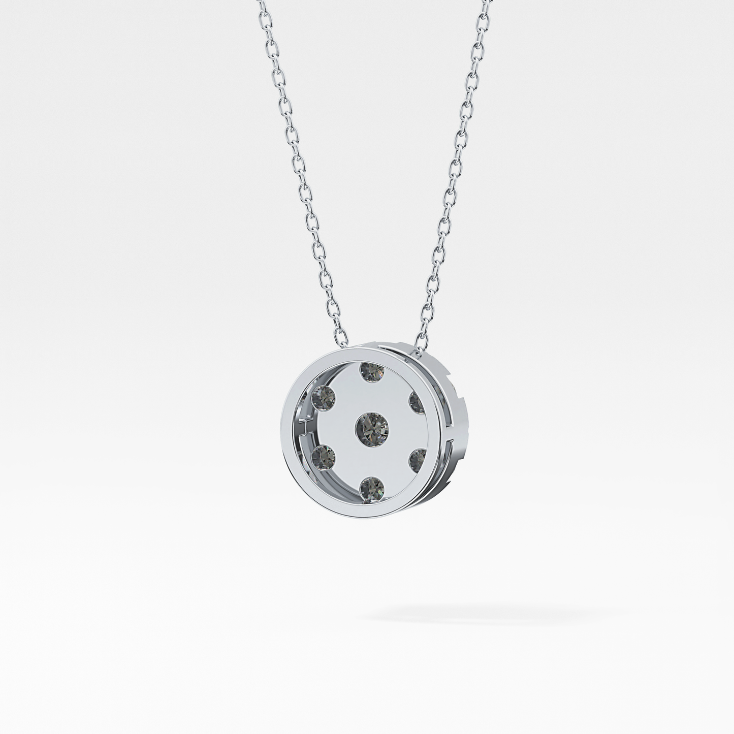 0.57 TCW Round Lab Grown Diamond Multi Stone Round Pendant Necklace