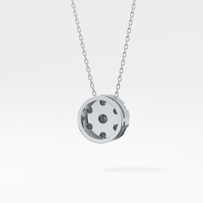 0.57 TCW Round Lab Grown Diamond Multi Stone Round Pendant Necklace