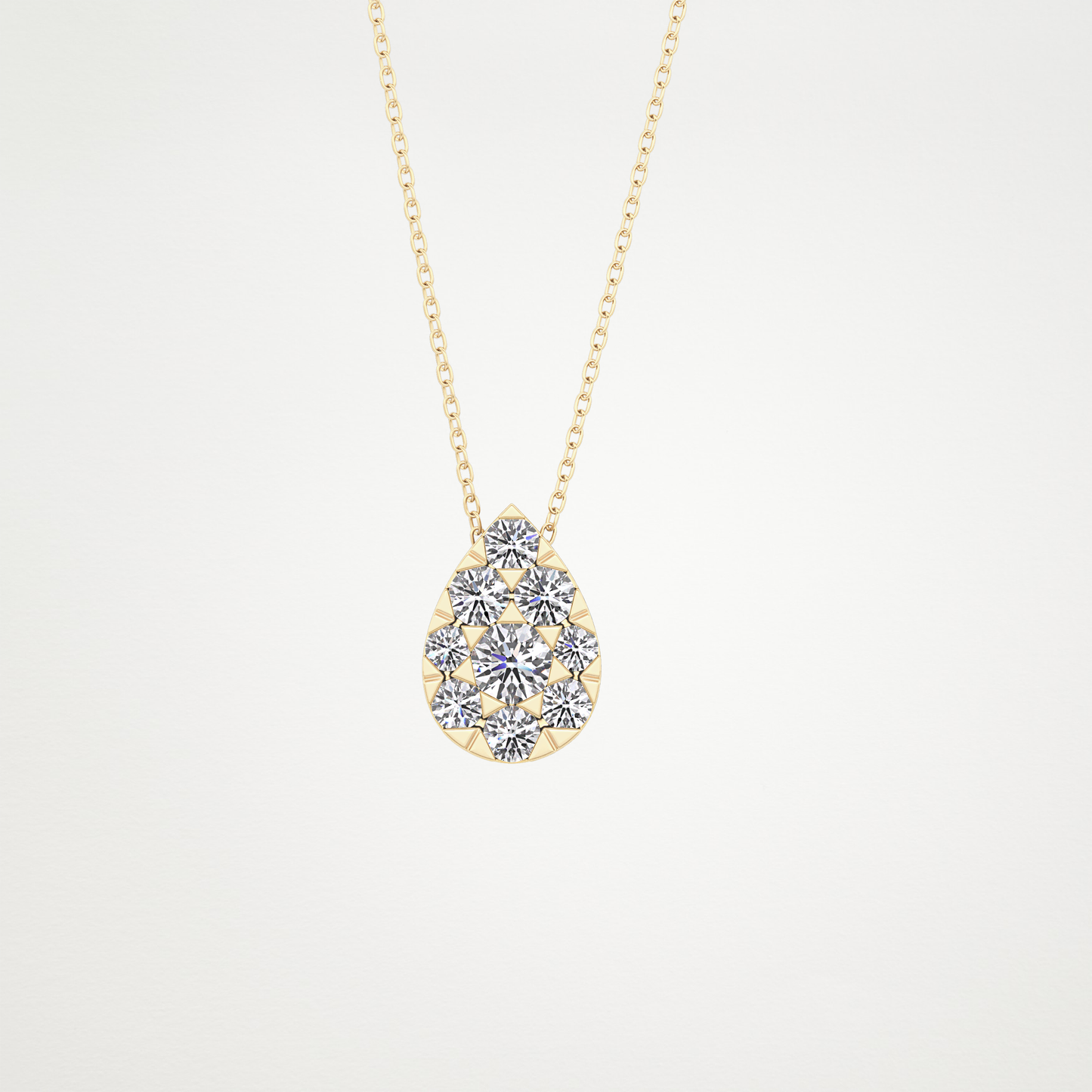 0.67 TCW Round Lab Grown Diamond Multi Stone Pear Pendant Necklace