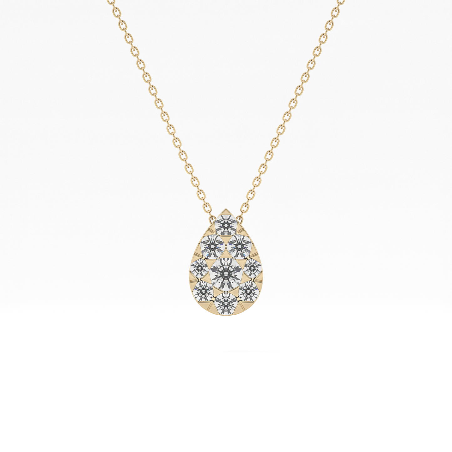 0.67 TCW Round Lab Grown Diamond Multi Stone Pear Pendant Necklace