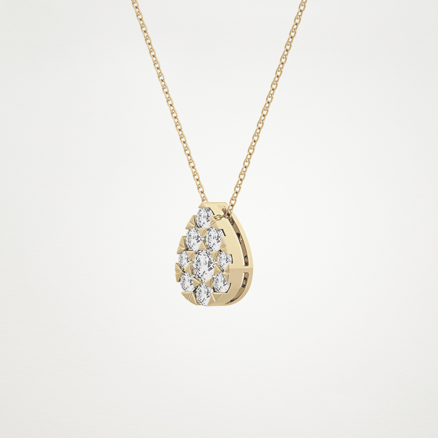0.67 TCW Round Lab Grown Diamond Multi Stone Pear Pendant Necklace