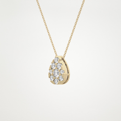 0.67 TCW Round Lab Grown Diamond Multi Stone Pear Pendant Necklace