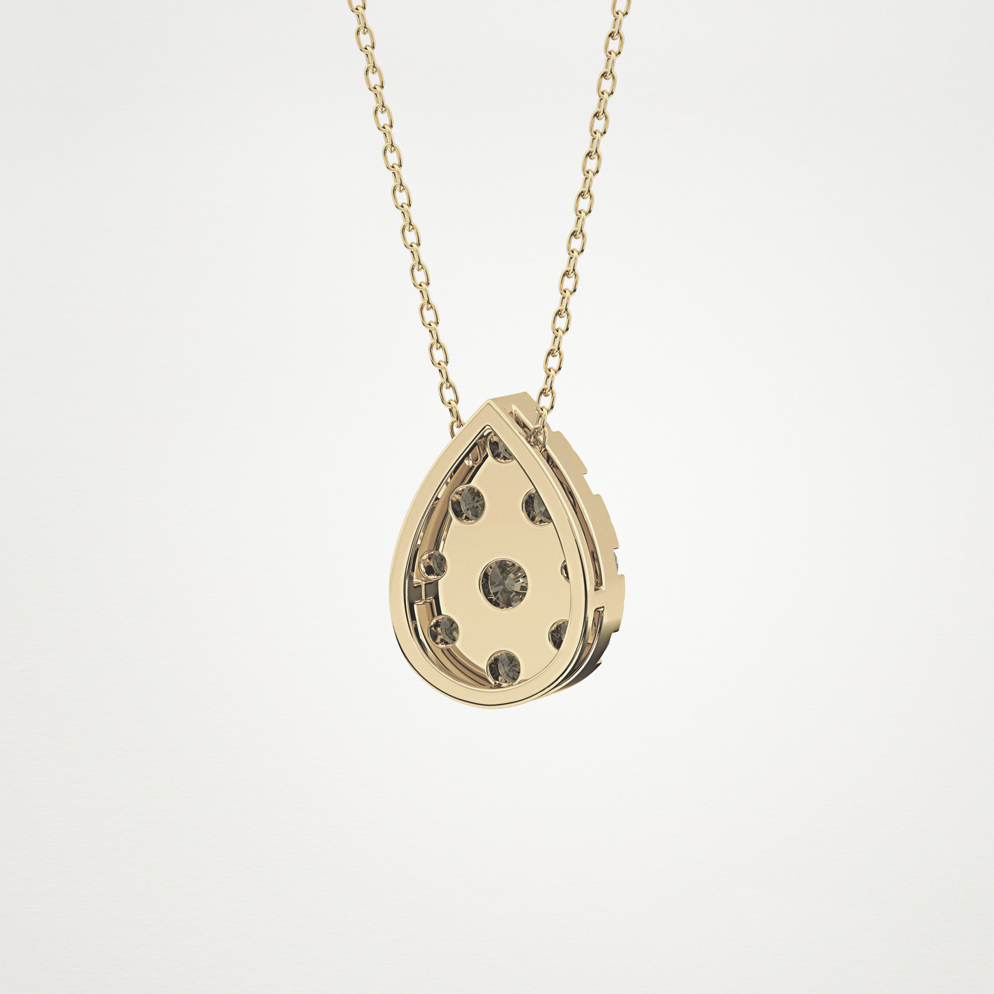 0.67 TCW Round Lab Grown Diamond Multi Stone Pear Pendant Necklace