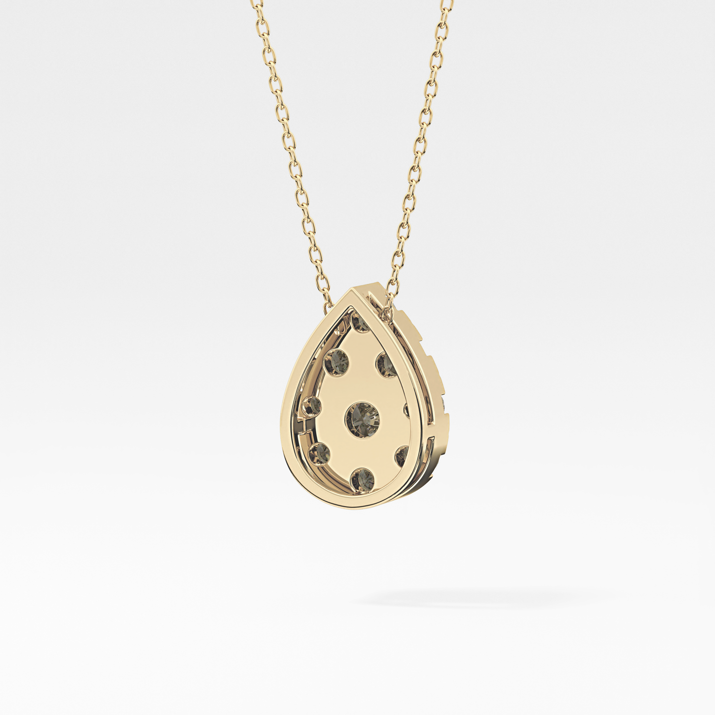 0.67 TCW Round Lab Grown Diamond Multi Stone Pear Pendant Necklace