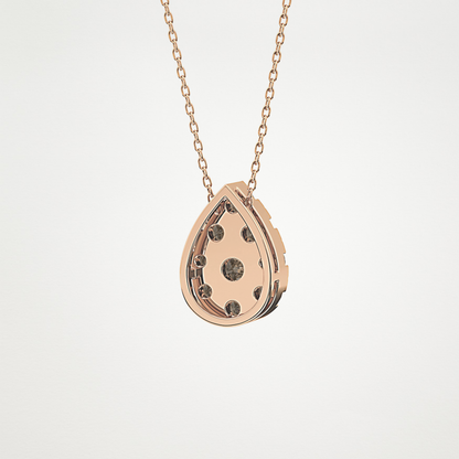 0.67 TCW Round Lab Grown Diamond Multi Stone Pear Pendant Necklace